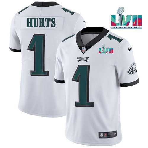Men & Women & Youth Philadelphia Eagles #1 Jalen Hurts White Super Bowl LVII Patch Vapor Untouchable Limited Stitched Jersey,We sell and wholesale Men & Women & Youth Philadelphia Eagles #1 Jalen Hurts White Super Bowl LVII Patch Vapor Untouchable Limited Stitched Jersey on line form chian!